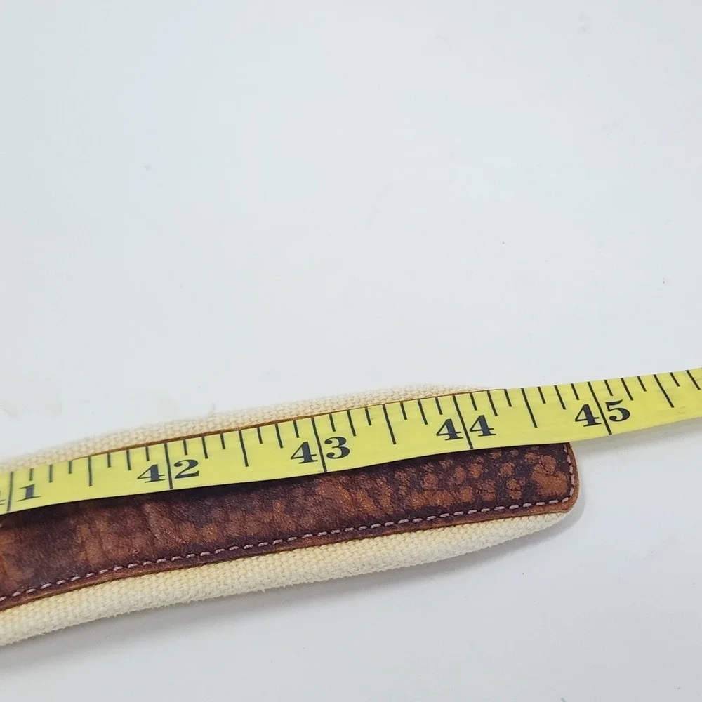 Nautica O (Oscar) Brown Leather and Canvas Belt Men's SIZE 38